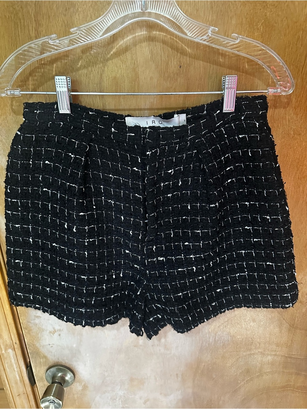 IRO Paris Azalee Tweed Boucle Shorts Black White Metallic Details FR 36/US 4 EUC - Picture 9 of 10